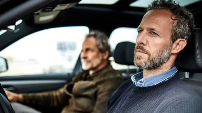 Two men in the car
