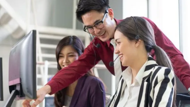 Call center production floor