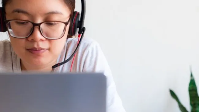 A woman on a call
