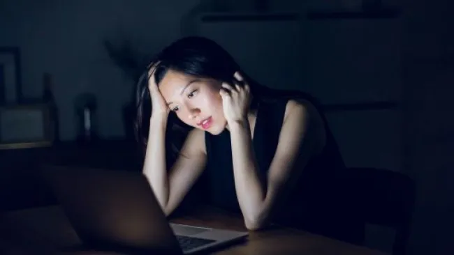 A stressed woman
