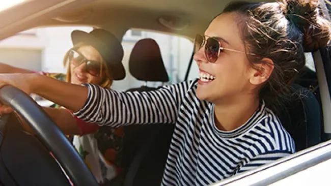 A woman driving