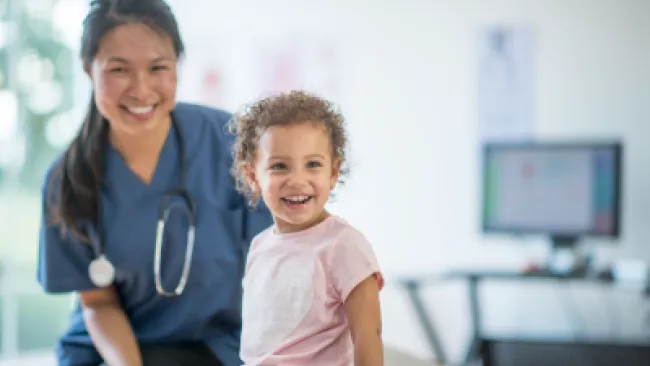 A doctor and a child