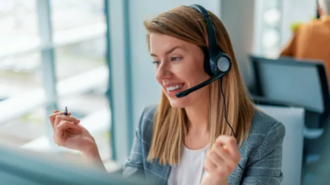 A woman on a call