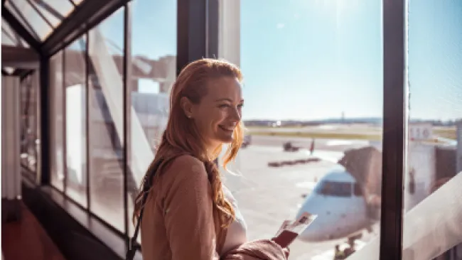 A woman at the airport