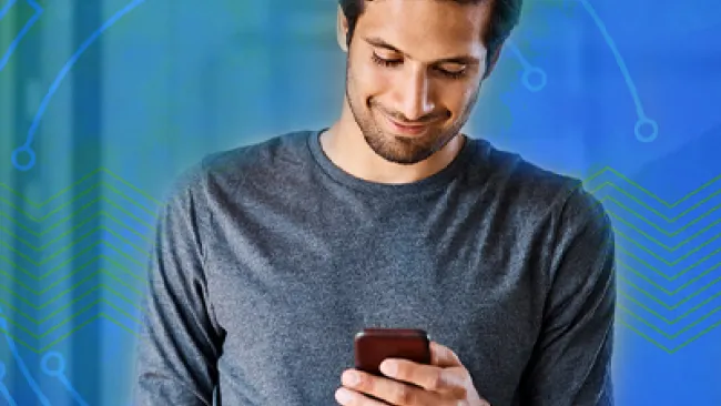 A man texting