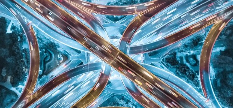 A modern highway intersection