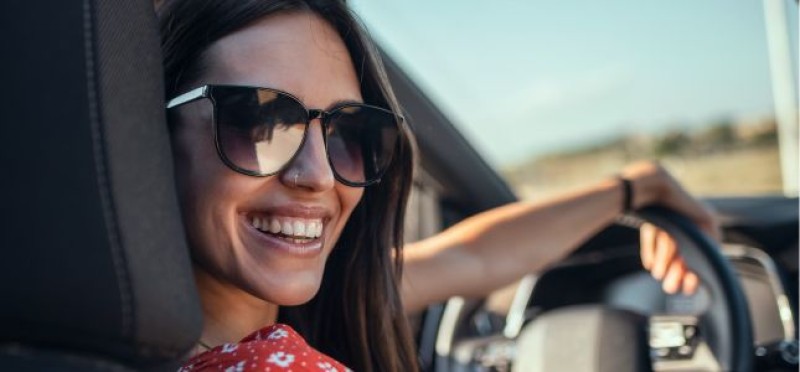 A woman driving