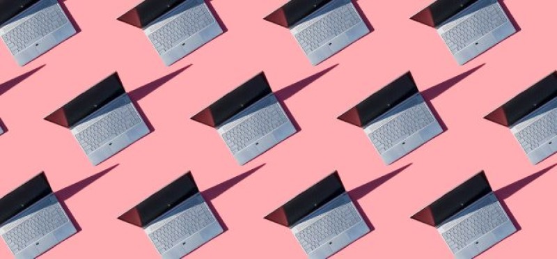 Laptops lined-up
