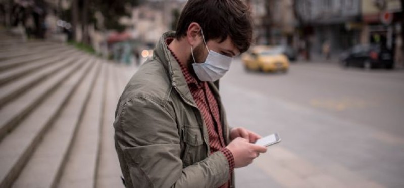 A man with a facemask