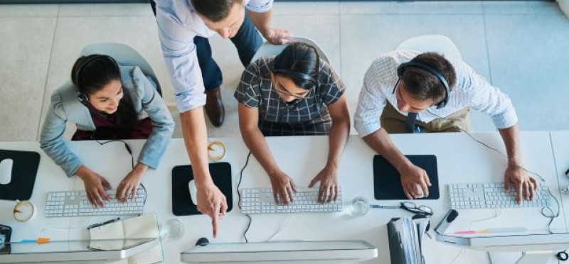 People at their workstations