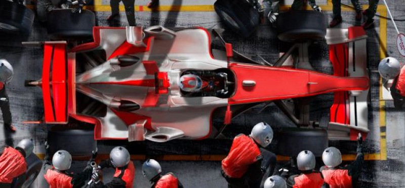 A racer in his car