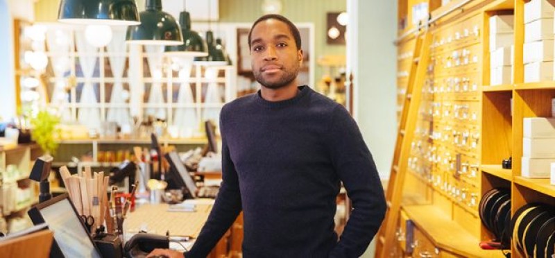 A guy in a retail store