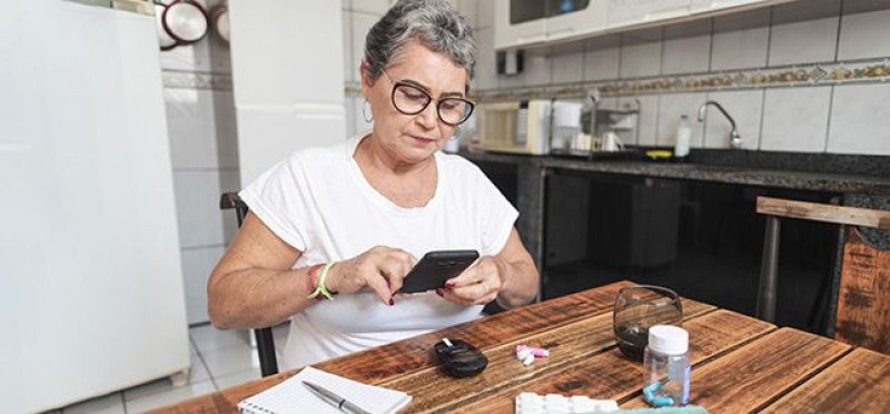A senior citizen and her meds