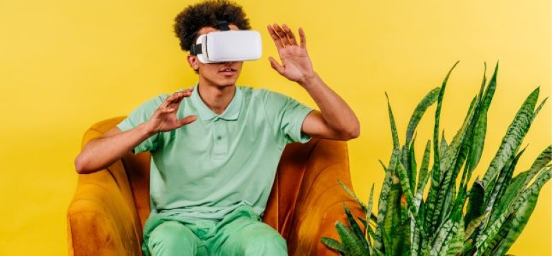 A man wearing a VR headset