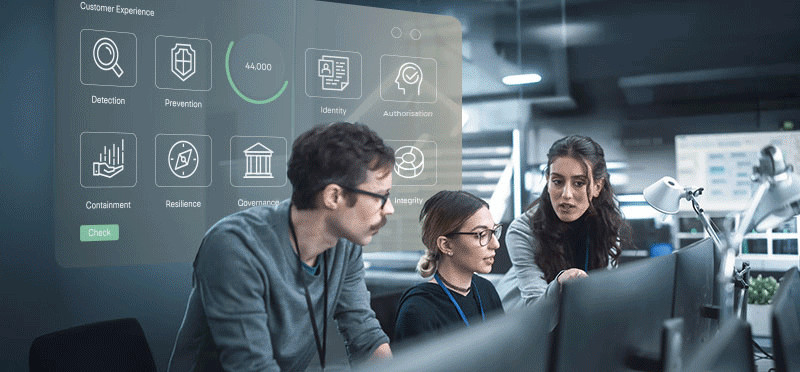 People looking at computer screens